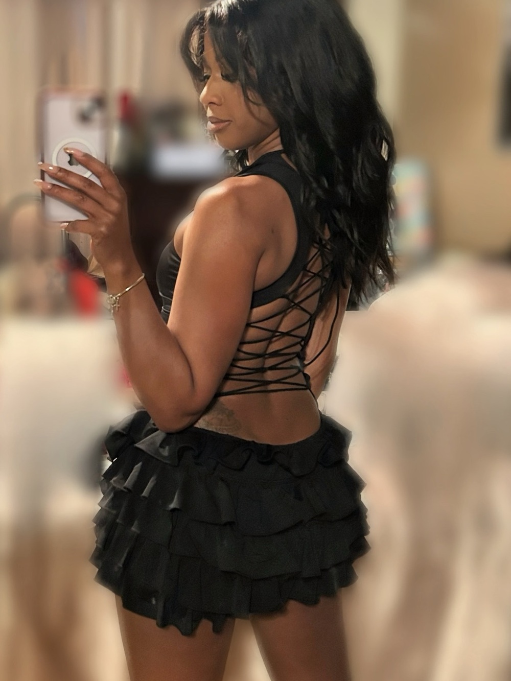 Backless Romper w/ Layered Ruffles (Small)